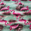 Jersey Baumwolle Pink Flamingo von Stenzo | Meterware